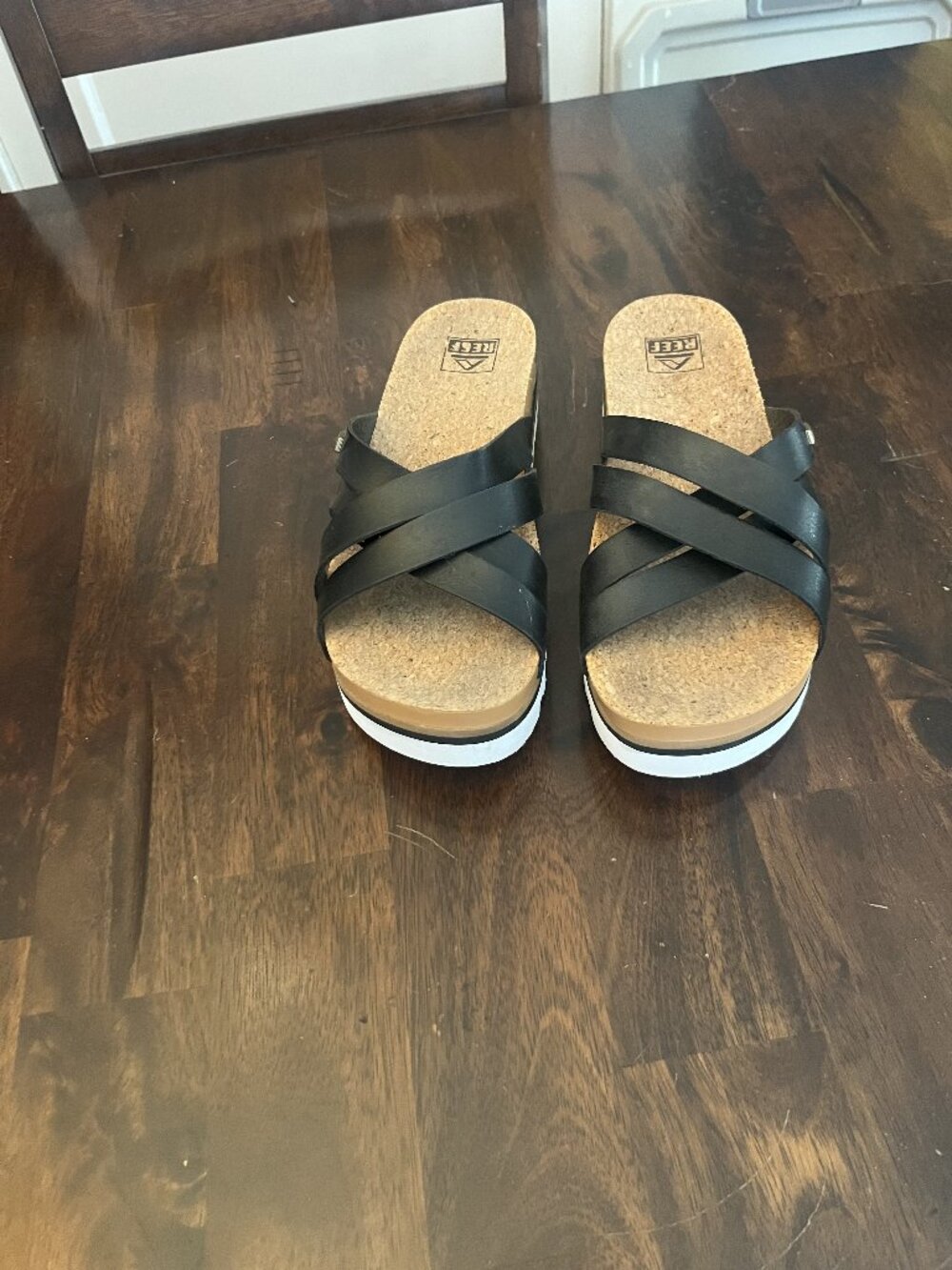 Women's Reef Bloom Hi platform Comfort Cork and Leather Sandals